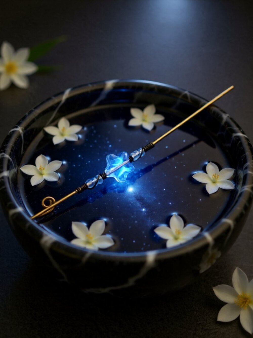 Romantic Shimmering Star ~ Helix Hook Needle Earring, Ear Needle, Ear Crawler
